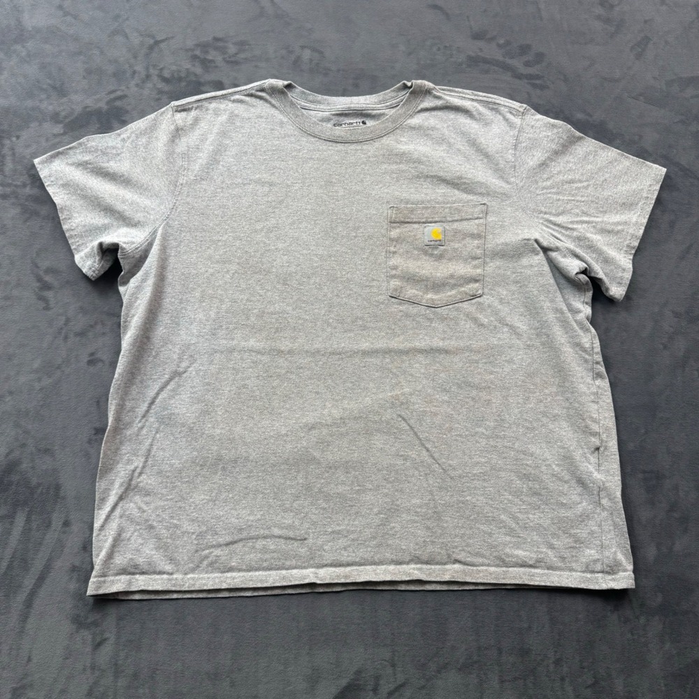 Carhartt Mens XXL Loose Fit Short Sleeve Pocket T-Shirt Heather Gray K87